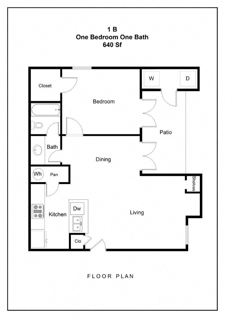 River Park Apartments 1B Floor Plan River Park Apartments 1B Floor Plan